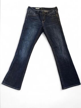 Flared Dark Blue Women's Jeans - Classic Wide Leg